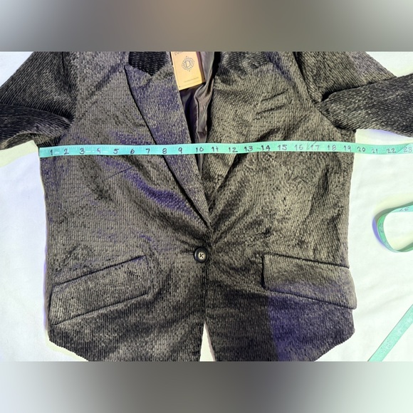 DEMOCRACY Brown corduroy crop blazer size S - Picture 12 of 13